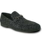 Black Sparkle Slip-on Tuxedo Shoes